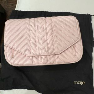 Maje leather quilted crossbody bag